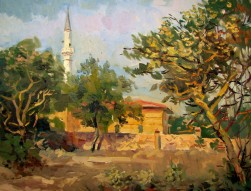 Pejzazh s mechet'ju.Mezhvodnoe, Krym h.m 50z65 2017g.JPG